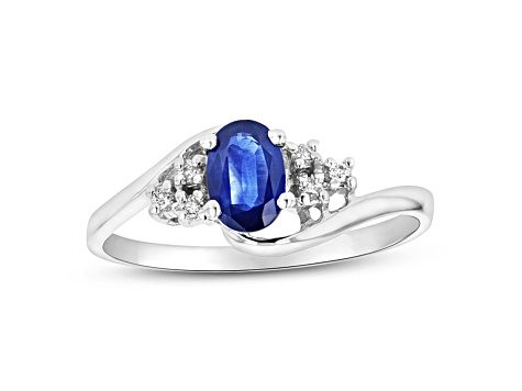 0.40ctw Sapphire and Diamond Ring in 14k White Gold