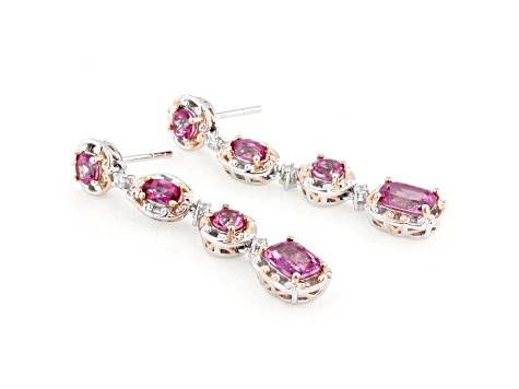 Pink Topaz Rhodium & 18k Rose Gold Over Palladium Sterling Pink Topaz Rhodium & 18k Rose Gold Over Palladium Sterling