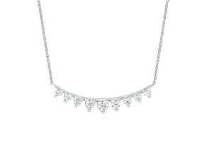 Diamond 10K White Gold Bar Necklace 0.2ctw