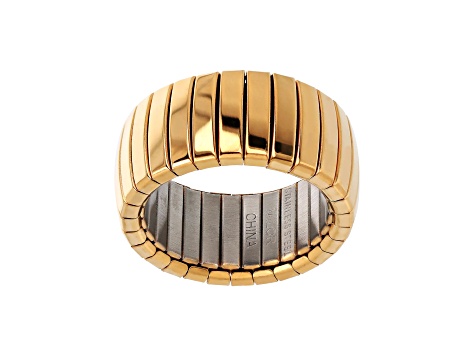 Gold tone Sophisticated Steel Bold Stretch Ring