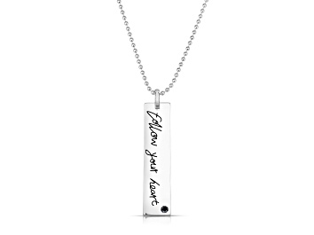 Picture of Rhodium Plated over Brass "Follow Your Heart" Pendant Necklace