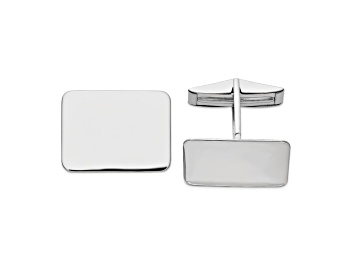 Picture of 14k White Gold Men's Rectangular Cuff Links