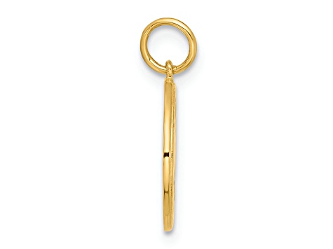 10k Yellow Gold Polished Cubic Zirconia Good Luck Medallion