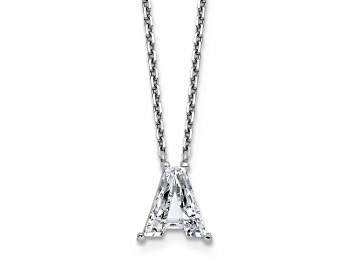 Picture of White Lab-Grown Diamond F VS 14K White Gold "A" Initial Necklace 2.00ct