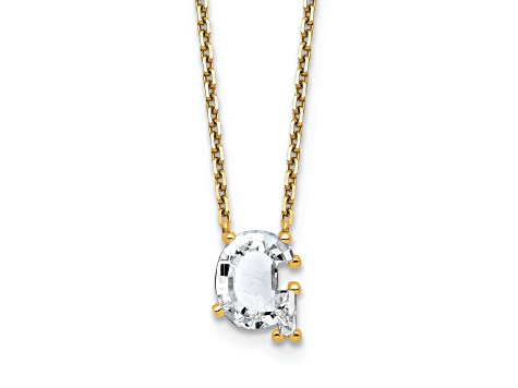 White Lab-Grown Diamond F VS 14K Yellow Gold "G" Initial Necklace 2.20ct