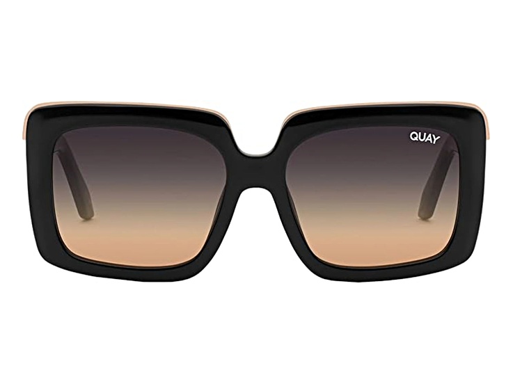 Quay Australia Black Total Vibe Oversized Square Sunglasses with Gradient Lenses Quay Total Vibe Black Square Frame / Smoke Lenses Sunglasses  main image 4