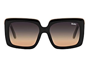 QUAY "TOTAL VIBE REMIXED" Black Oversize Square Frame  / Gray Gradient Lenses Sunglasses