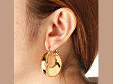 Sophisticated Steel Polished Round Dome Hoop Earrings