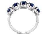 Blue Sapphire and Diamond 14K White Gold Ring 1.95ctw