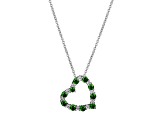Green Lab Created Emerald Rhodium Over Sterling Silver Necklace 0.64ctw