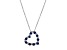 Blue Lab Created Sapphire Rhodium Over Sterling Silver Necklace 0.85ctw