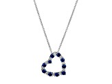 Blue Lab Created Sapphire Rhodium Over Sterling Silver Necklace 0.85ctw