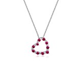 Red Lab Created Ruby Rhodium Over Sterling Silver Necklace 0.79ctw