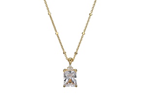 White Cubic Zirconia 18k Yellow Gold Over Sterling Silver Pendant With Chain 2.91ctw