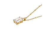 White Cubic Zirconia 18k Yellow Gold Over Sterling Silver Pendant With Chain 2.91ctw