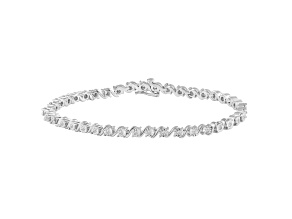 White Diamond Sterling Silver Tennis Bracelet 0.33ctw