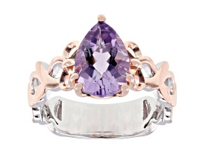 Lavender Amethyst Rhodium & 18K Gold Over Palladium Sterling Silver Ring 2.75ct