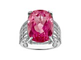 Pink Topaz Sterling Silver Ring 15.20ct