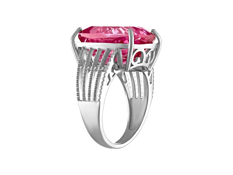 Pink Topaz Sterling Silver Ring 15.20ct