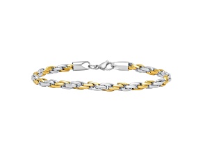 Stainless Steel Two-Tone Singapore Bracelet