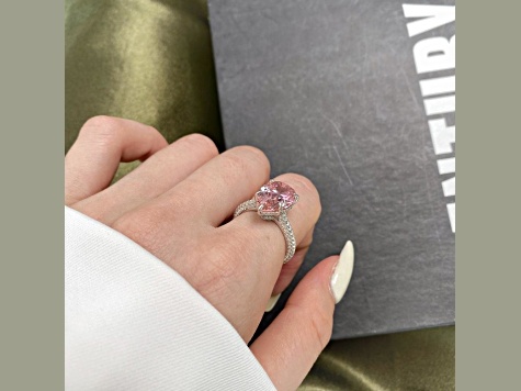 Pear Shape Pink and Round White Cubic Zirconia Accents