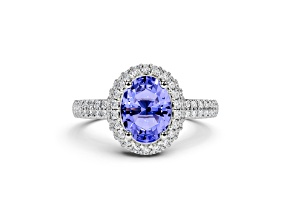 14K White Gold Tanzanite and Diamond Ring 1.32 ctw