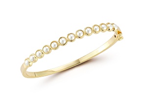 Rachel Zoe 14K Yellow Gold Over Sterling Silver Freshwater Pearl Bangle Bracelet