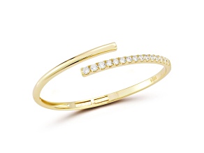 Rachel Zoe 14K Yellow Gold Over Sterling Silver Cubic Zirconia Bypass Bangle Bracelet