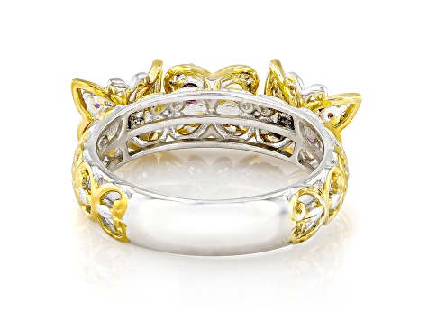 無料クーポン配布 アプリ & Rhodium Gemstone Multi 24K Palladium Over Gold Yellow ダイヤモンド