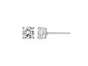 Square Cushion Cut Moissanite Platineve Stud Earrings 2.20ctw DEW