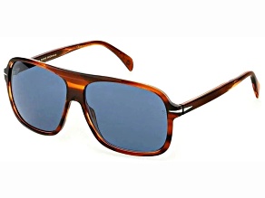 David Beckham Aviator Brown Frame Sunglasses with Blue Lenses
