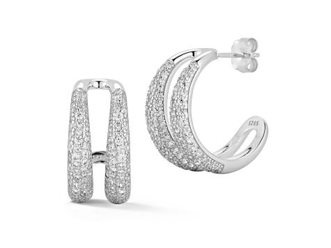 Judith Ripka Cubic Zirconia Rhodium Over Sterling Silver