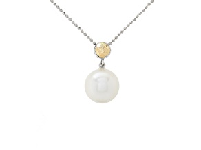 Silver Treasures by Samuel B. South Sea Pearl Silver & 18k Gold Accent Pendant With Chain