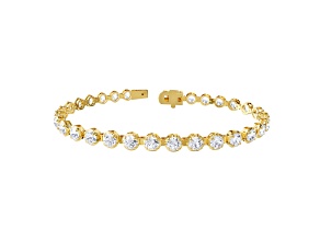 White Lab-Grown Diamond E-F VVS-VS 18k Yellow Gold Over Silver Tennis Bracelet 7.50ctw