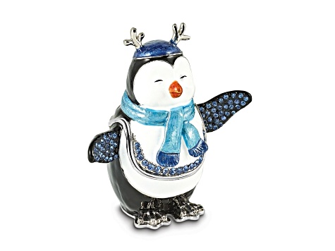 PERCY Penguin with Scarf Trinket Box