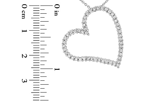 0.50ctw Diamond Heart Shaped Pendant with chain in 14k White Gold
