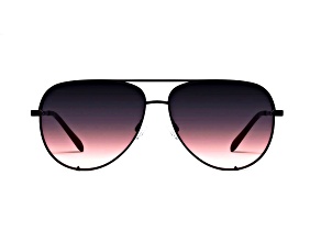 QUAY High Key Extra Large Black Aviator Frame / Plum Taupe Lenses Sunglasses
