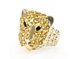 Golden Citrine, Spinel Rhodium & 24K Yellow Gold Over Palladium Sterling Silver Ring 2.68ctw