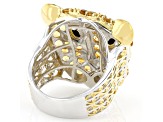 Golden Citrine, Spinel Rhodium & 24K Yellow Gold Over Palladium Sterling Silver Ring 2.68ctw