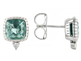 Judith Ripka 2.80ctw Green Fluorite and Bella Luce® Rhodium Over Sterling Silver Stud Earrings