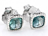 Judith Ripka 2.80ctw Green Fluorite and Bella Luce® Rhodium Over Sterling Silver Stud Earrings