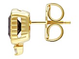 Judith Ripka 2.30ctw Smoky Quartz and Bella Luce® 14K Gold Clad Stud Earrings