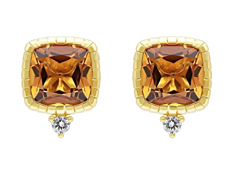 Judith Ripka 2.70ctw Yellow Citrine and Bella Luce® 14K Gold Clad Stud Earrings