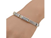 Stainless Steel and 18K Yellow Gold Cable Bracelet
