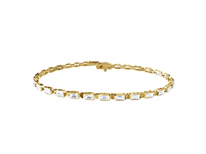 18k Vermeil Over Sterling Silver 3.25ctw Lab Grown Diamond Fancy Tennis Bracelet VVS-VS, E-F