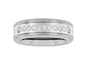 0.37ctw Lab-Grown Diamond Tungsten and Stainless Steel 8MM Band