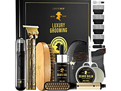 LoveryMEN Ultimate Luxury Mens Beard Grooming Kit 8pc Gift Set
