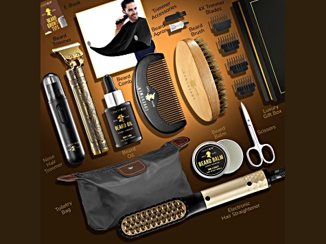 LoveryMEN Ultimate Luxury Mens Beard Grooming Kit 8pc Gift Set
