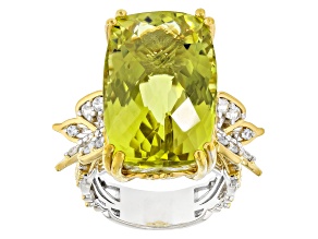 Yellow Ouro Verde Rhodium & 24k Yellow Gold Over Palladium Sterling Silver Ring 25.51ctw