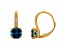 10K Yellow Gold London Blue Topaz and Diamond Leverback Earrings 2.76ctw